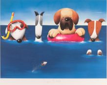 DOUG HYDE (b.1972) ARTIST SIGNED LIMITED EDITION COLOUR PRINT ?Doggie Paddle?, (13/395) 19? x 26? (