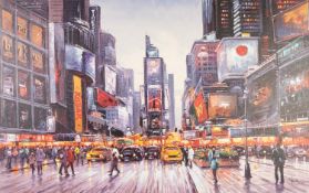 HENDERSON CISZ (b.1960) ARTIST SIGNED LIMITED EDITION COLOUR PRINT ?Time Square, Morning?, (5/195)