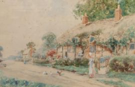 GEORGE OUTRAM (1863-19360 PAIR OF WATERCOLOUR DRAWINGS ?Cottage Near Hampton? ?Walford on Avon?