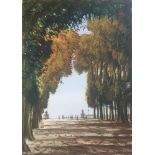 † CHRISTOPHER RICHARD WYNNE NEVINSON (1889 - 1946)WATERCOLOUR DRAWINGAUTUMN AT VERSAILLESSIGNED LOW