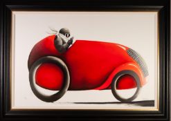 MACKENZIE THORPE (b.1956) ARTIST SIGNED LIMITED EDITION COLOUR PRINT ?Fastest Car in the World?, (