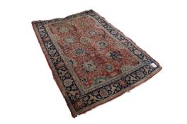 SEMI ANTIQUE KASHAN RUG, with an all-over design of delicate foliate scrolls with large formal