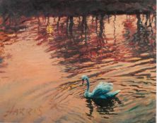 ROLF HARRIS (b.1930) ARTIST SIGNED LIMITED EDITION COLOUR PRINT ?Swan in the Morning?, (24/195)