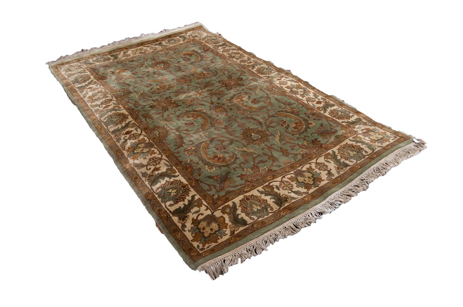 KASHAN PATTERN PERSIAN RUG, with all-over Harati design of flowers and foliate scrolls in gold and