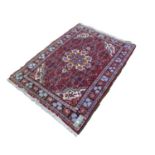 BIJAR, PERSIAN RUG with large octafoil medallion with pendants on white background, matching