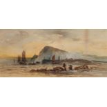 ROBERT ANDERSON (1842-1885) PAIR OF WATERCOLOUR DRAWINGS Fishing boats off the coast at Whitby
