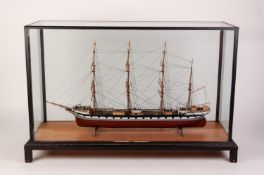 WELL MADE PAINTED WOOD MODEL OF TALL SHIP ARCHIBALD RUSSELL modelled by H Spencer 1948 approximately