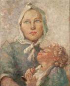 CONSTANCE DUTTON THOMPSON (1882-1952) OIL PAINTING ON CANVAS LAID ON BOARD ?The Tin Soldier?