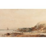 ALBERT POLLITT (1856-1926) WATERCOLOUR DRAWING Coastal scene Signed and dated 1889 11 ½? x 18? (29.