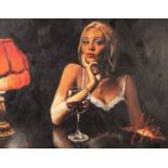 FABIAN PEREZ (b.1967) OIL ON CANVAS Study for 'English Rose III? Signed, further signed and titled