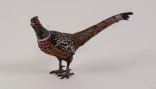 COLD PAINTED METAL MODEL OF A PHEASANT, modelled standing, 2 ¼? (5.7cm) high, unmarked, lacks base