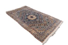 FINELY KNOTTED AND INTRICATELY PATTERNED AND PART SILK KERMANSHAH PERSIAN RUG with ivory petal