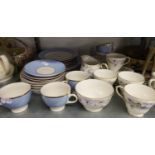 DOULTON 'OXFORD R' CHINA TEA SERVICE FOR FOUR PERSONS AND A DUCHESS BONE CHINA TEA SERVICE FOR SIX