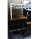 TWO EDWARDIAN OCCASIONAL TABLES, ONE HAVING INLAY AND A WHITE PAINTED OCCASIONAL TABLE WITH