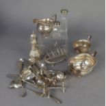 * MIXED LOT OF ELECTROPLATE to include: inter-war years electroplated two handled sugar basin and