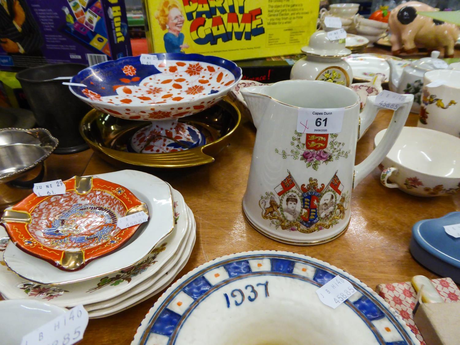 CROWN DUCAL COMMEMORATIVE BOWL, MASON'S TREFOIL DISH, TWO SHELLEY DISHES (BOXED), CARLTON WARE ' - Image 2 of 3