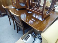 SUTCLIFFE OF TODMORDEN, 1950S OAK DINING ROOM SUITE OF 6 PIECES ON CABRIOLE SUPPORTS, VIZ 4 DINING