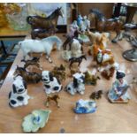 BESWICK CERAMIC MODEL OF A HORSE, FIVE OTHER BESWICK CERAMIC MODELS (VARIOUS SIZES), CERAMIC SHIRE