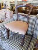 VICTORIAN STYLE MAHOGANY BROWN BACK SINGLE CHAIR