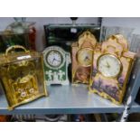 TWO DECORATIVE LIMITED EDITION CLOCKS, 'LAMPLIGHT LANE' AND 'TREASURES OF THE MORNING', FOUR OTHER
