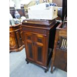 A MAHOGANY WIND-UP GRAMAPHONE CABINET ONLY (NO WORKS)