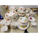 PART TEA AND DINNER WARES TO INCLUDE; ROYAL STAFFORD 'ROSES TO REMEMBER', 'BALMORAL' AND QUEEN