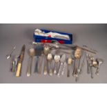 MIXED LOT OF ELECTROPLATED CUTLERY, to include: BREADKNIFE with carved ivory handle, SARDINE FORK
