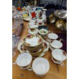 A ROYAL ALBERT 'OLD COUNTRY ROSES' TEA SERVICE FOR 6 PERSONS (LACKS 1 TEACUP), A ROYAL ALBERT '