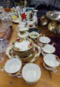 A ROYAL ALBERT 'OLD COUNTRY ROSES' TEA SERVICE FOR 6 PERSONS (LACKS 1 TEACUP), A ROYAL ALBERT '