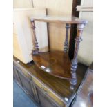 VICTORIAN WALNUT TWO TIER CORNER WHAT-NOT (CUT DOWN)