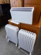 TWO DELONGI OIL FILLED HEATERS AND A DIMPLEX WALL HEATER (3)