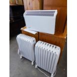 TWO DELONGI OIL FILLED HEATERS AND A DIMPLEX WALL HEATER (3)