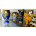 FOUR BARTON WARE VASES (2 A.F.)