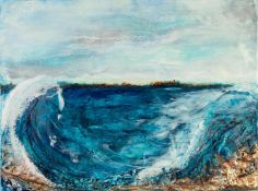 JENNIE PARKER (TWENTIETH/ TWENTY FIRST CENTURY) MIXED MEDIA ON BOARD ?The Waves are Coming In?
