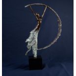 JENNINE PARKER (b.1971) LIMITED EDITION PATINATED BRONZE AND WHITE METAL FIGURE ?Moonlight?, (79/