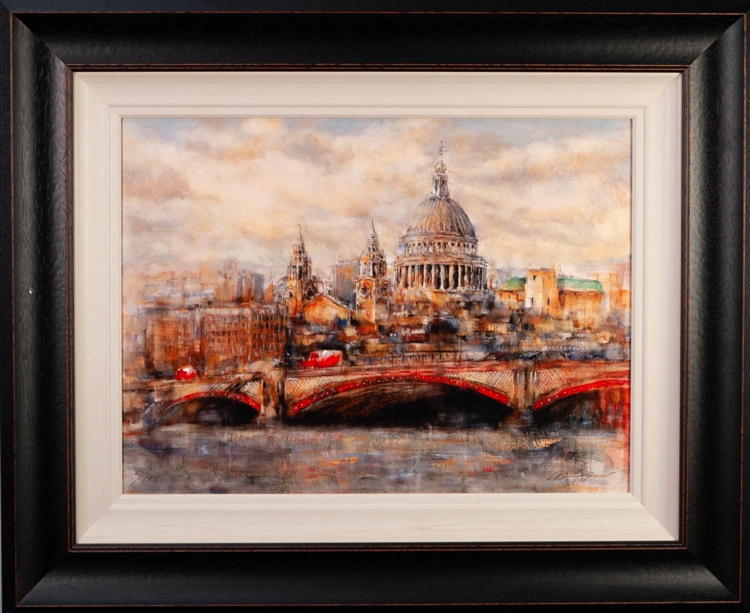 GARY BENFIELD (b.1965) ARTIST SIGNED LIMITED EDITION COLOUR PRINT ?St. Paul?s?, (81/195), no - Image 2 of 2