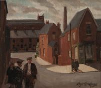 ROGER HAMPSON (1925 - 1996) OIL PAINTING ON BOARD 'Swan Mills, Bolton' Signed lower right; titled