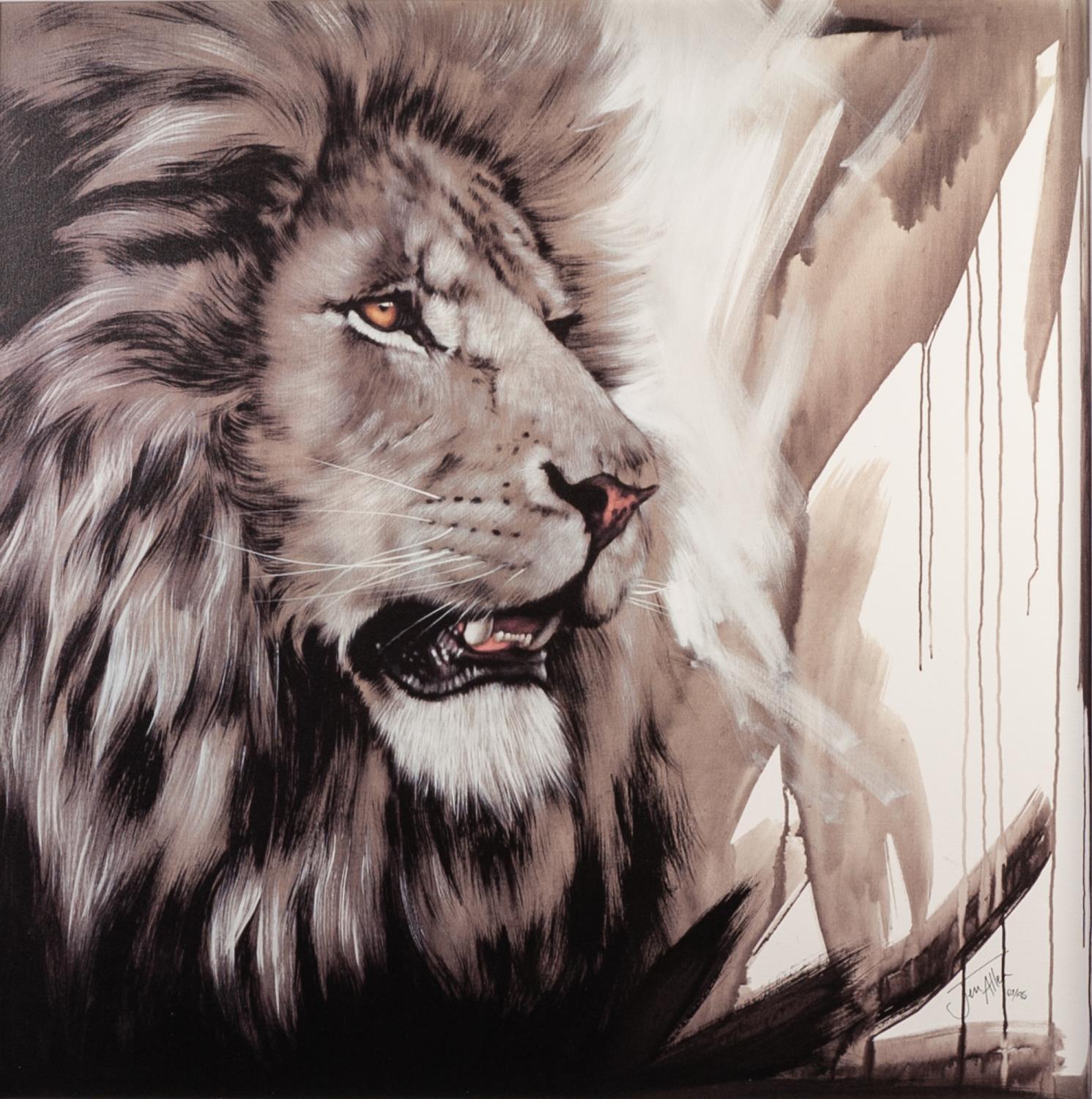 JEN ALLEN (TWENTIETH/ TWENTY FIRST CENTURY) ARTIST SIGNED LIMITED EDITION COLOUR PRINT ?Lion