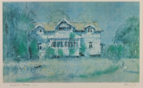 HAROLD RILEY (b.1934) ARTIST SIGNED LIMITED EDITION COLOUR PRINT ?Swedish House?, (34/500) 11 ½? x