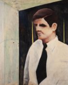 COLIN JELLICOE (1942 - 2018) OIL PAINTING ON BOARD Half-length portrait of a man Signed and dated