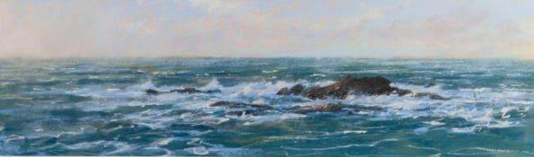 JAMES BARTHOLOMEW (b.1970) PASTEL DRAWING ?Rocks Offshore, SW Wales? Signed, titled verso 12 ½? x