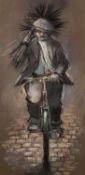 TOM BROWN (1933-2017) PASTEL DRAWING 'Chimney Sweep'Signed and dated (19) 78, lower right 17" x 8