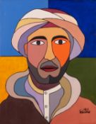 MOHAMED LAABRI ZAIDANE (Tangiers b.1976) ACRYLIC ON CANVASAbstracted male portrait Signed lower