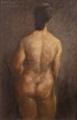 ARTHUR DELANEY (1927 - 1987) OIL PAINTING ON BOARD Female 'Nude Study' Signed, titled and dated 1964