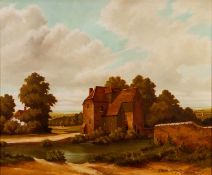 STEVEN SCHOLES (1952) OIL PAINTING ON BOARD 'The Old Mill, Surrey' Signed lower right and titled