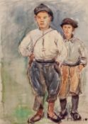 TADIUS WAS (1912-2005) PEN AND WASH DRAWING Father and son Signed 12 ½? x 9? (31.8cm x 22.9cm)