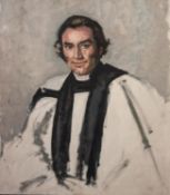 HARRY RUTHERFORD (1903 - 1985) OIL PAINTING ON BOARD 'Portrait of the Rev. John Elford' 30" x 25" (