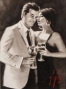 FABIAN PEREZ (b.1967) MONOCHROME WATERCOLOUR AND INK ON PAPER ?The Proposal X? Signed, titled to