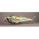 LARGE MURANO COLOURED GLASS MODEL OF A FISH, unmarked 6 ¼? (15.9cm) high, 22 ½? (57.2cm) long C/R-