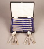 GEORGE V SET OF TEN SILVER TEASPOONS, with beaded handles, Birmingham 1931, 5.5oz, together with a